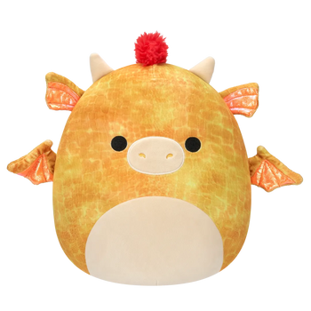 Squishmallows Żółty smok z czerwonymi włosami Dieric, 40 cm