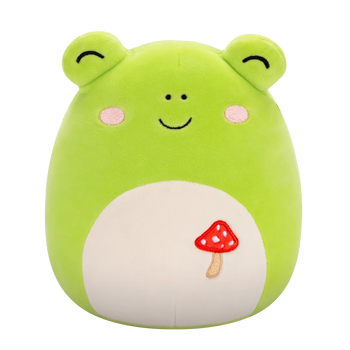 Squishmallows Zielona żaba z haftowanym grzybem Wendy, 20 cm