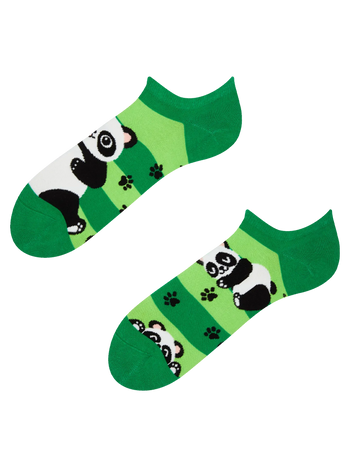 Wesołe skarpetki do sneakersów Panda i paski