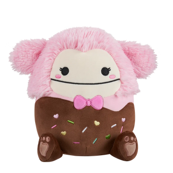 Squishmallows Różowa yeti Brina z różową muszką umoczona w czekoladzie, 20 cm