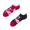 Wesołe skarpetki do sneakersów Flamingi i serca