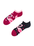 Wesołe skarpetki do sneakersów Flamingi i serca