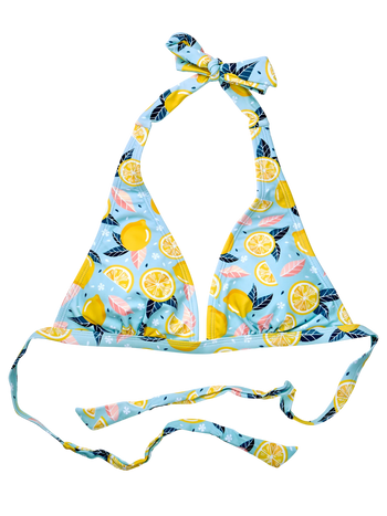 Wesoły trójkątny top od bikini Letnie cytryny