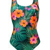 Wesoły jednoczęściowy strój kąpielowy dla kobiet Hibiskus