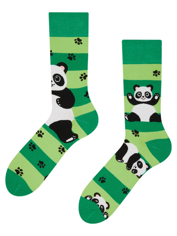 Wesołe skarpetki Panda i paski