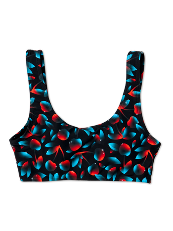Góra od sportowego wesołego bikini Ciemne wiśnie