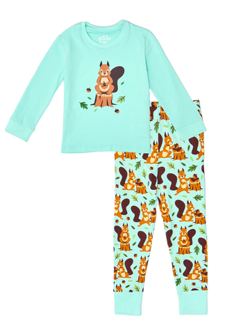 Wesoła pidżama dziecięca Wiewiórka w lesie