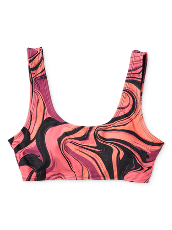 Góra od sportowego wesołego bikini Płynne kolory