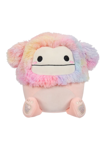 Squishmallows Brzoskwiniowa Wielka Stopa z tęczowymi włosami Diane, 20 cm