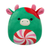 Squishmallows zielona krowa z kolorowym brzuchem Ruben, 20 cm