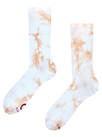 Beżowe prążkowane skarpetki tie dye