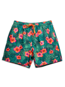 Wesołe męskie spodenki kąpielowe Hibiskus