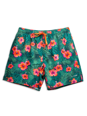Wesołe męskie spodenki kąpielowe Hibiskus