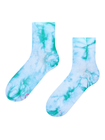 Morskie skarpetki do łydek z efektem tie dye
