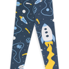 Wesołe bawełniane legginsy dziecięce Rakieta i kosmos