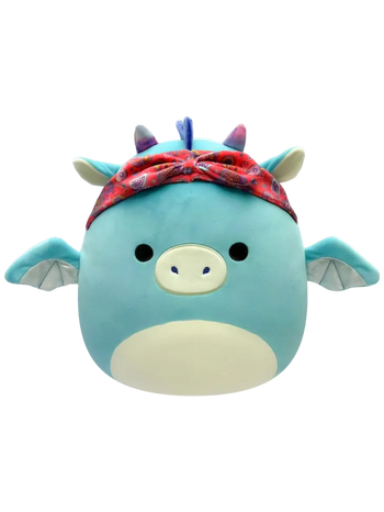Squishmallows Ciemnozielona smoczyca Tatiana z bandaną, 20 cm