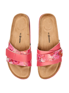 Damskie klapki z korka Hibiskus