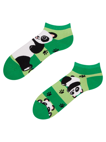 Wesołe skarpetki do kostki Panda i paski