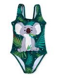 Wesoły strój kąpielowy dla dziewcząt Koala i liście