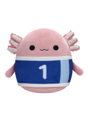 Squishmallows aksolotl Archie z koszulką piłkarską, 20 cm