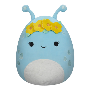Squishmallows Pastelowoniebieski obcy z kwiatową koroną Natnat, 40 cm