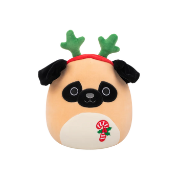 Squishmallows brązowy mops z białym brzuchem Prince, 20 cm