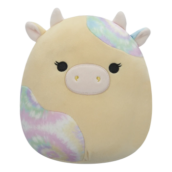 Squishmallows — Żółta krowa z łatami tie-dye Rina, 20 cm