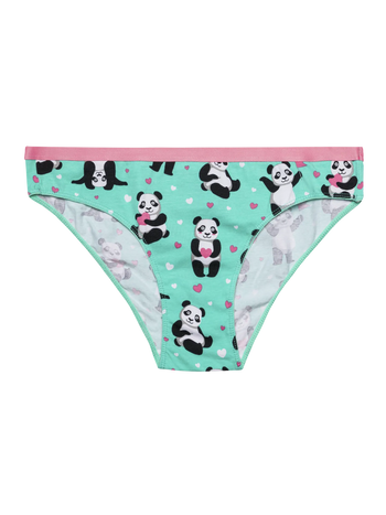 Wesołe figi damskie Panda i serduszka