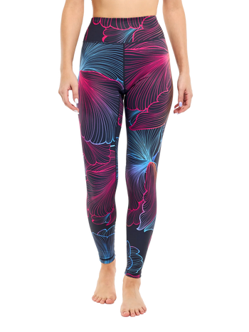 Wesołe legginsy treningowe Abstrakcyjne kwiaty