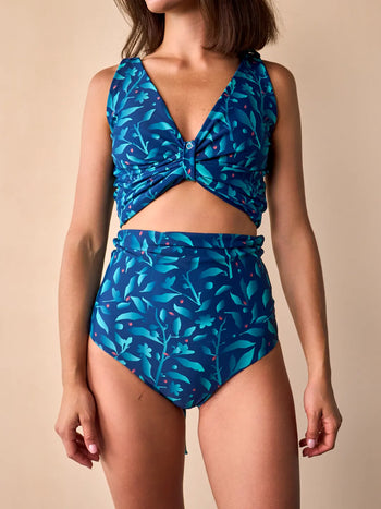 Damska góra od bikini MagicMix Turkusowe kwiaty