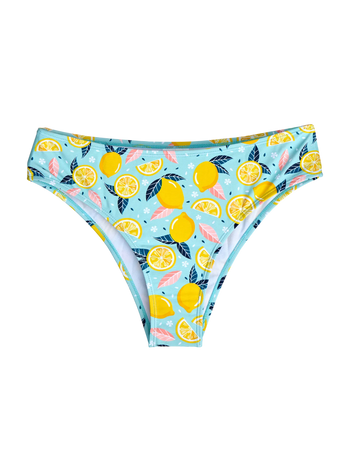 Dół od bikini ze średnim stanem Letnie cytryny