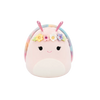 Squishmallows Różowy ślimak z muszlą i koroną kwiatową Silvina, 20 cm