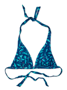 Wesoły trójkątny top od bikini Turkusowe kwiaty