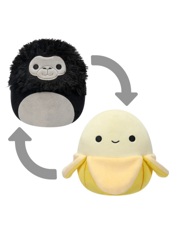Squishmallows 2 w 1 Banan Junie i goryl Aron, 13 cm