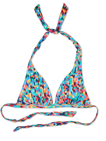 Wesoły trójkątny top od bikini Kolorowa mozaika