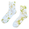 Limonkowe skarpetki do łydek z efektem tie dye