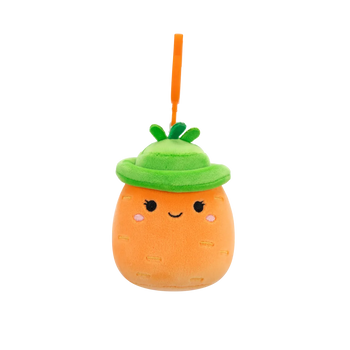 Squishmallows Przypinka pomarańczowa marchewka w kapeluszu Caroleena, 9 cm