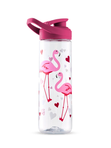 Wesoła butelka na wodę Flamingi i serca 700 ml