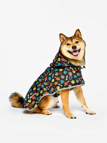 Płaszcz przeciwdeszczowy dla psa Serduszka i łapki