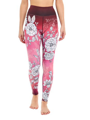 Wesołe legginsy treningowe Delikatne róże
