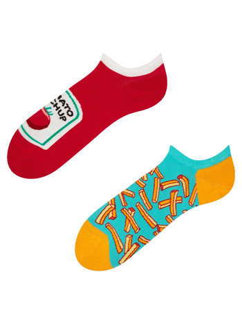 Wesołe skarpetki do sneakersów Frytki z ketchupem