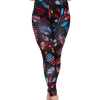 Wesołe legginsy treningowe Neonowe kwiaty