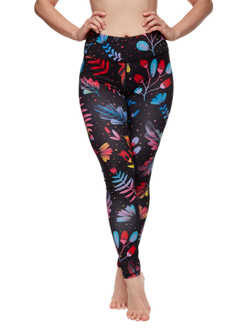 Wesołe legginsy treningowe Neonowe kwiaty