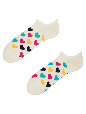 Wesołe skarpetki do sneakersów Kolorowe serca