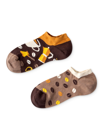 Wesołe skarpetki do sneakersów Ziarna kawy