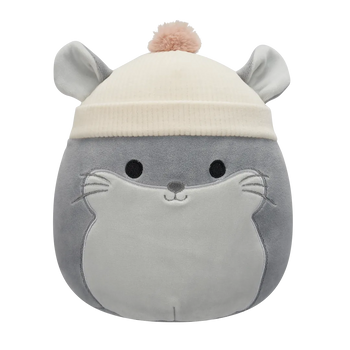 Squishmallows szara szynszyla z beżową czapką Camilo, 20 cm
