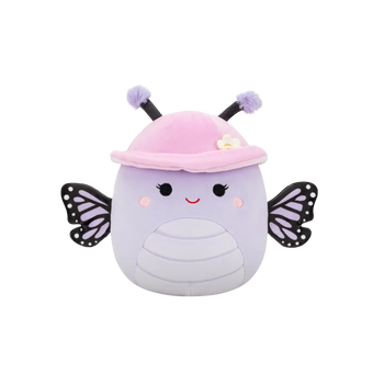 Squishmallows Lawendowa Motylica Bibiana z kapeluszem i kwiatem, 20 cm