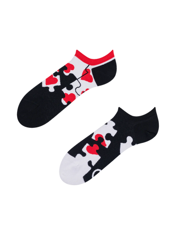Wesołe skarpetki do sneakersów Puzzle serduszka