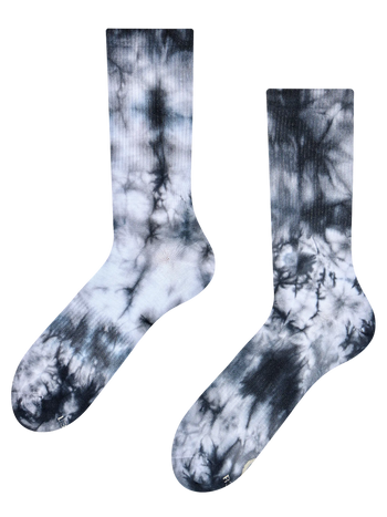 Czarne prążkowane skarpetki tie dye